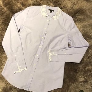 J Crew Button Down, Embroidered, 8T